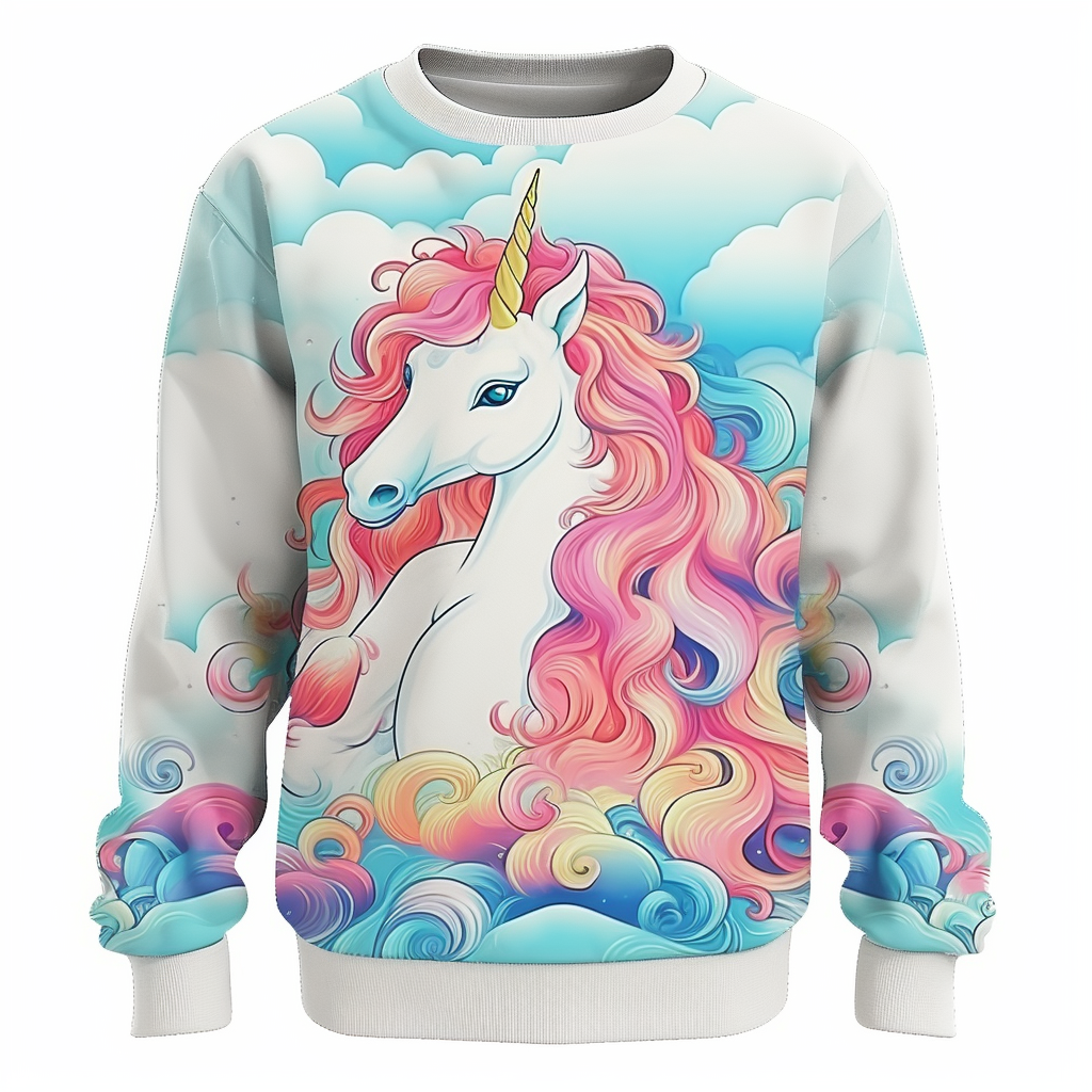 3D Digital Printed Hoodie Unicorn Style Full-color Printed Unisex Long-sleeved Pullover Hoodie - Image 3