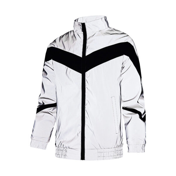 Waterproof Men's V-Stripe Reflective Windbreaker Jacket