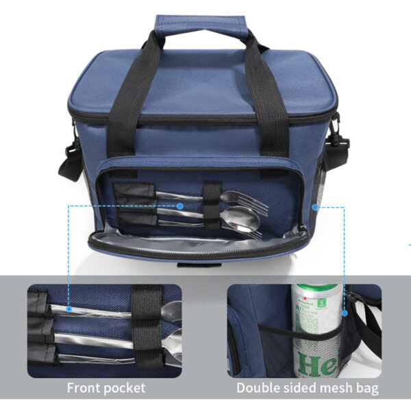 Large Thickened Aluminum Foil Picnic Cooler Bag - Fresh Ice Pack - Image 3